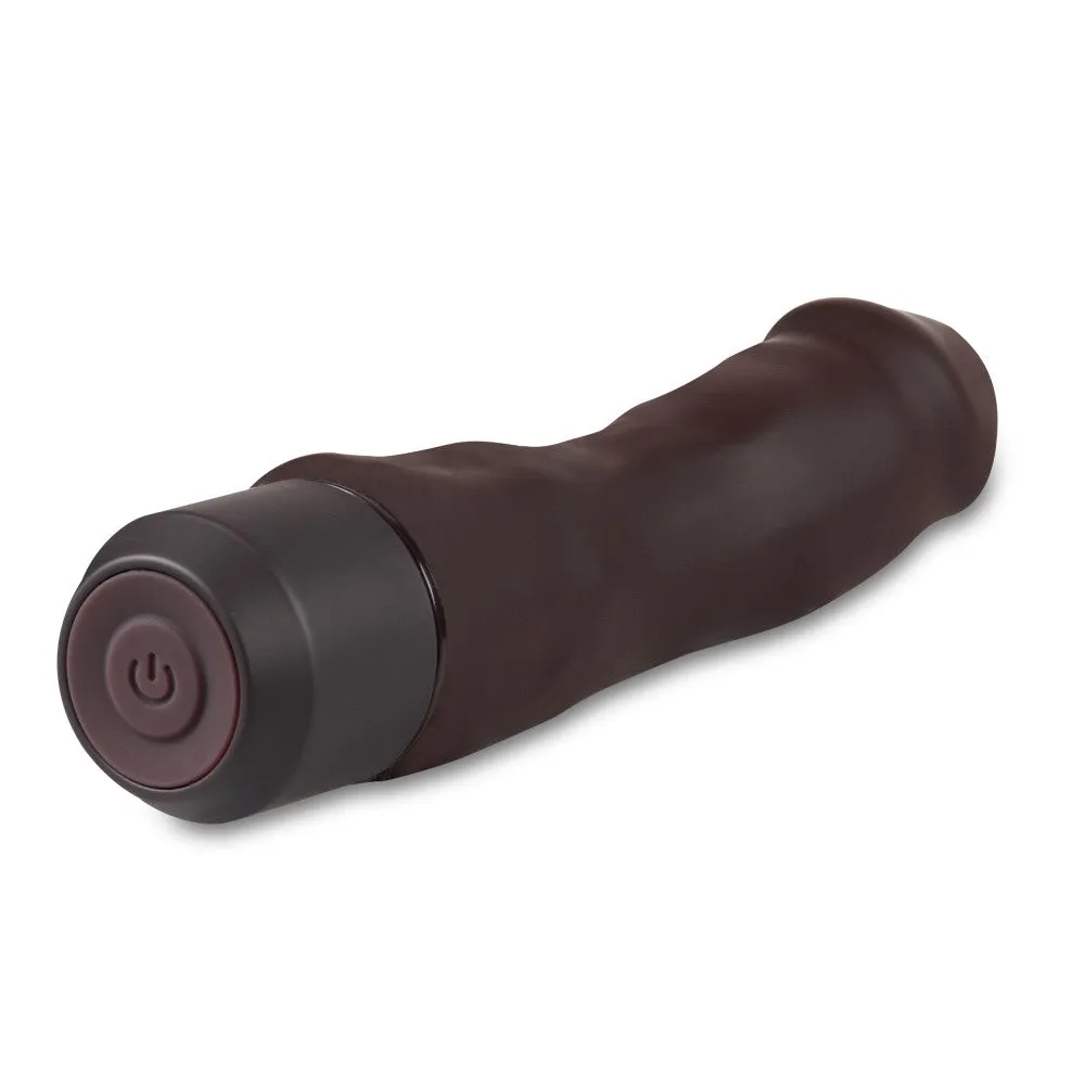 Blush Dr. Skin 7.75-Inch Realistic Vibrating Silicone Dildo - Brown